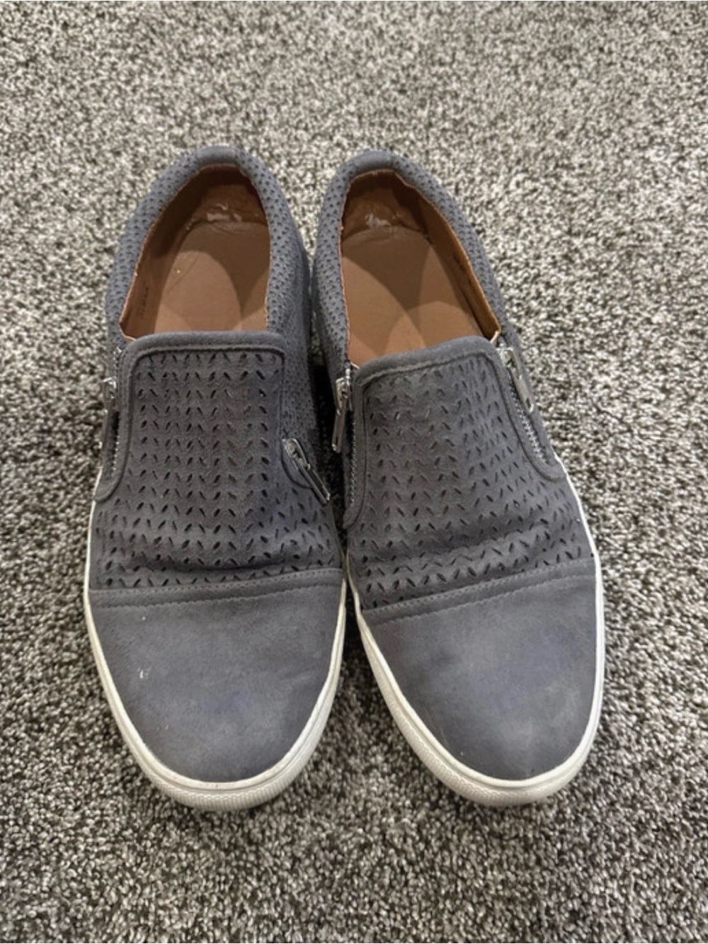 Woman’s Grey Slip-On Perforated Casual Shoes